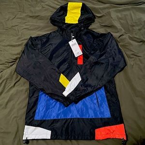 Modern Anorak Windbreaker | Color Block and Black